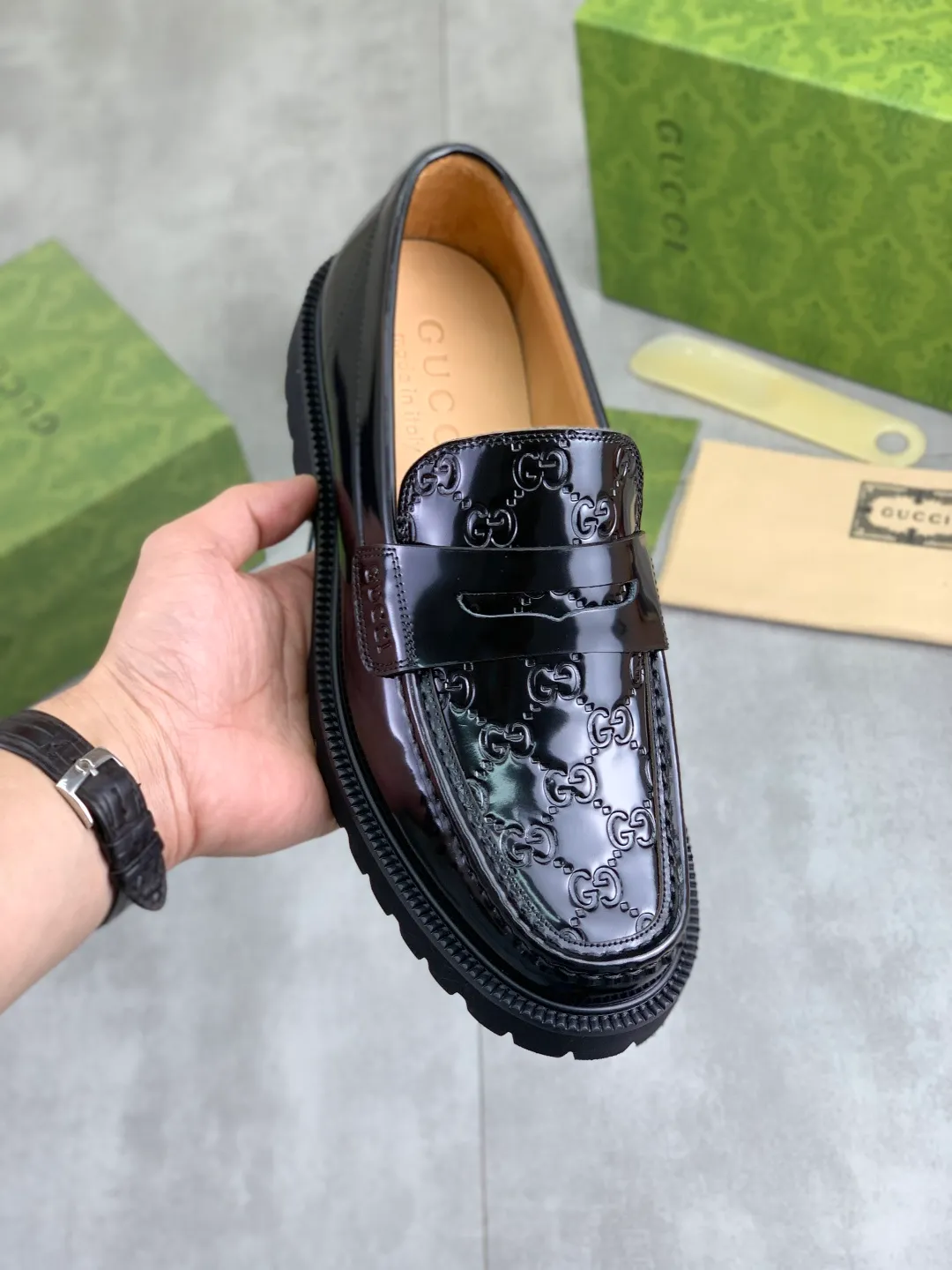 Men's shoes P580💰【New style】🆘Water dyed cowhide lining (GUCCI) Gucci business leather shoes, made of original imported Italian 🇮🇹 open-edge beaded calfskin, fully water-dyed cowhide lining, carefully handmade by professional shoemakers, the original version is specially designed for wear-resistant and lightweight foam outsole. Standard code: 38-45 5️⃣color🉑️select